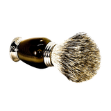 Scheerkwast SILVERTIP dassenhaar; buffelhoorn-imitatie handvat