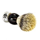 TOP! Scheerkwast SILVERTIP dassenhaar; zwart acrylglas