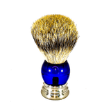 TOP! Scheerkwast SILVERTIP dassenhaar; kobaltblauw acrylglas