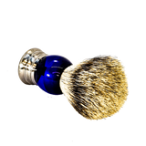 TOP! Scheerkwast SILVERTIP dassenhaar; kobaltblauw acrylglas