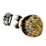 TOP!!! Scheerkwast GROOT SILVERTIP dassenhaar; doorzichtig acrylglas
