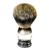 TOP!!! Scheerkwast GROOT SILVERTIP dassenhaar; doorzichtig acrylglas