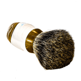 TOP!!! XXL Scheerkwast SILVERTIP dassenhaar, transparant acryl handvat met goudkleurig inzet