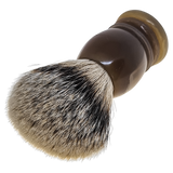 UNICAAT!!! XL Scheerkwast SILVERTIP dassenhaar; LICHT KLEURIG BUFFELHOORN