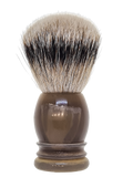 UNICAAT!!! XL Scheerkwast SILVERTIP dassenhaar; LICHT KLEURIG BUFFELHOORN