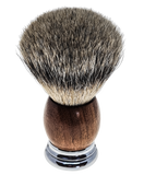 TOP! Scheerkwast SILVERTIP dassenhaar; Palissander en chroom