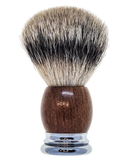 TOP! Scheerkwast SILVERTIP dassenhaar; Palissander en chroom