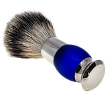 TOP! Scheerkwast SILVERTIP dassenhaar; kobaltblauw acrylglas MAT