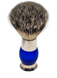 TOP! Scheerkwast SILVERTIP dassenhaar; kobaltblauw acrylglas MAT