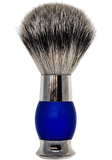 TOP! Scheerkwast SILVERTIP dassenhaar; kobaltblauw acrylglas MAT